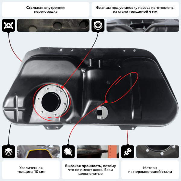 Пластиковый топливный бак Chevrolet Lanos, 1997-2007 г.в. (BP)